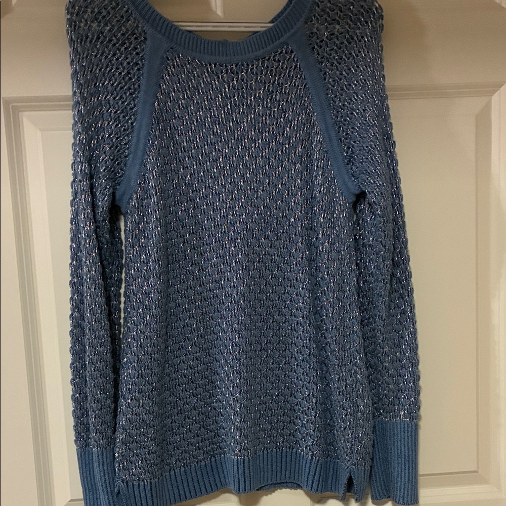 INC International Concepts Blue Textured Women's Sweater